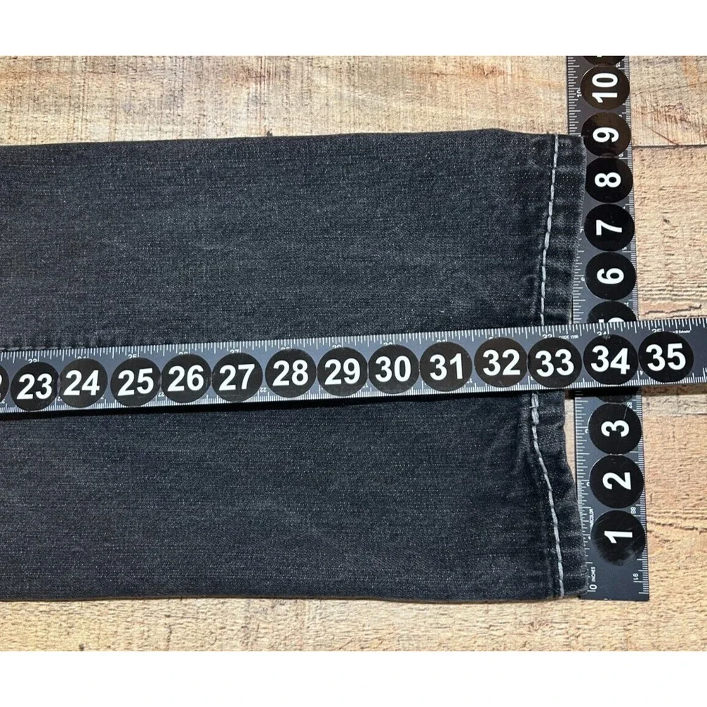*True Religion Jeans Mens 38 Black Distressed Measures 38X33 Geno Straight‎ Y2K